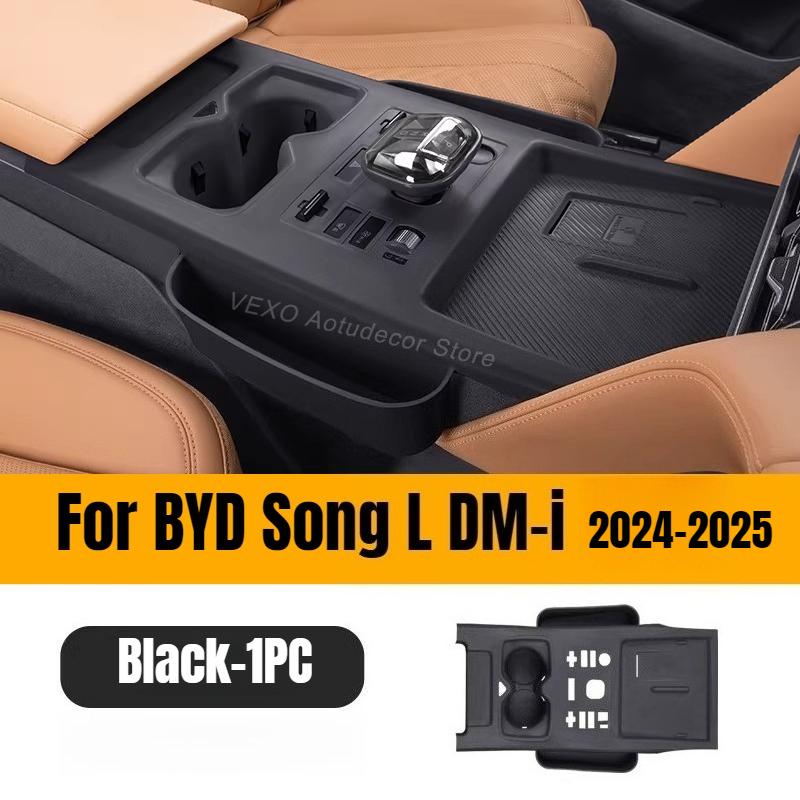 Center Console Mat Silicone Full-coverage for BYD Song L DM-i 2026 2025 2024 Wireless Charging Cup Holder Pad Protector Cover