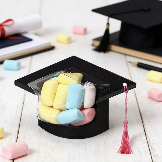 Graduation Cap Candy Cards 2026 Class Grad Candy Container with Tassel for Candy Goody Chocolate Graduation Party Favors for Students Teachers