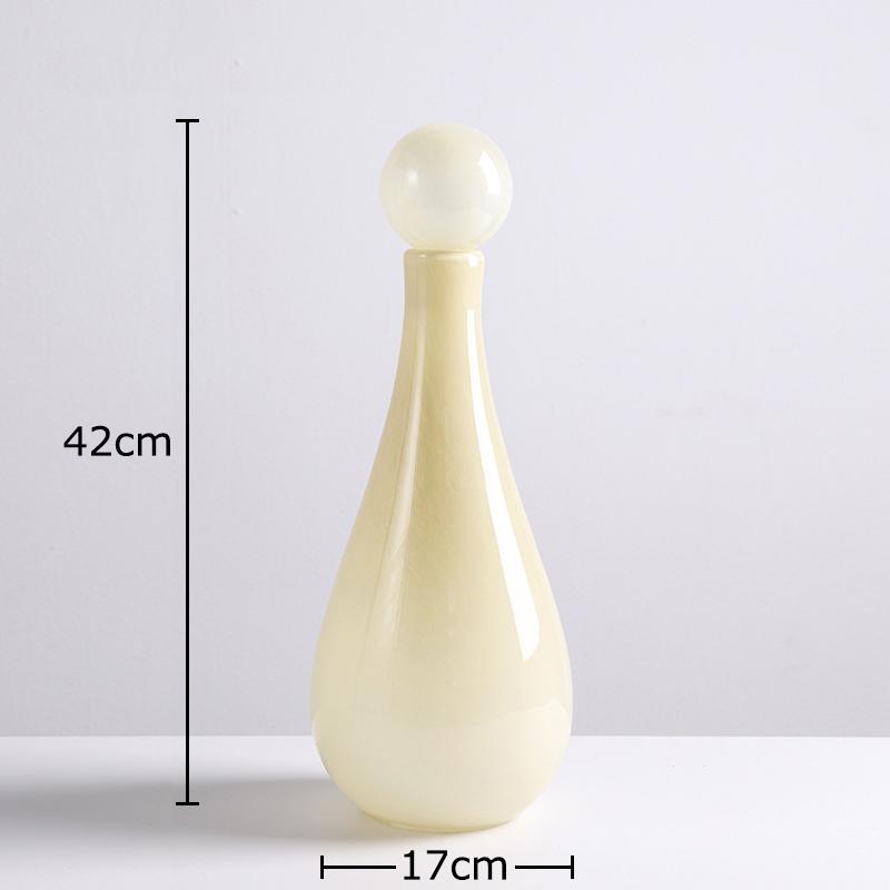 Narrow Mouthed Glass Vase Table Decoration Flower Arrangement Creative Artificial Flowers Colored Vases Room Aesthetic Decor