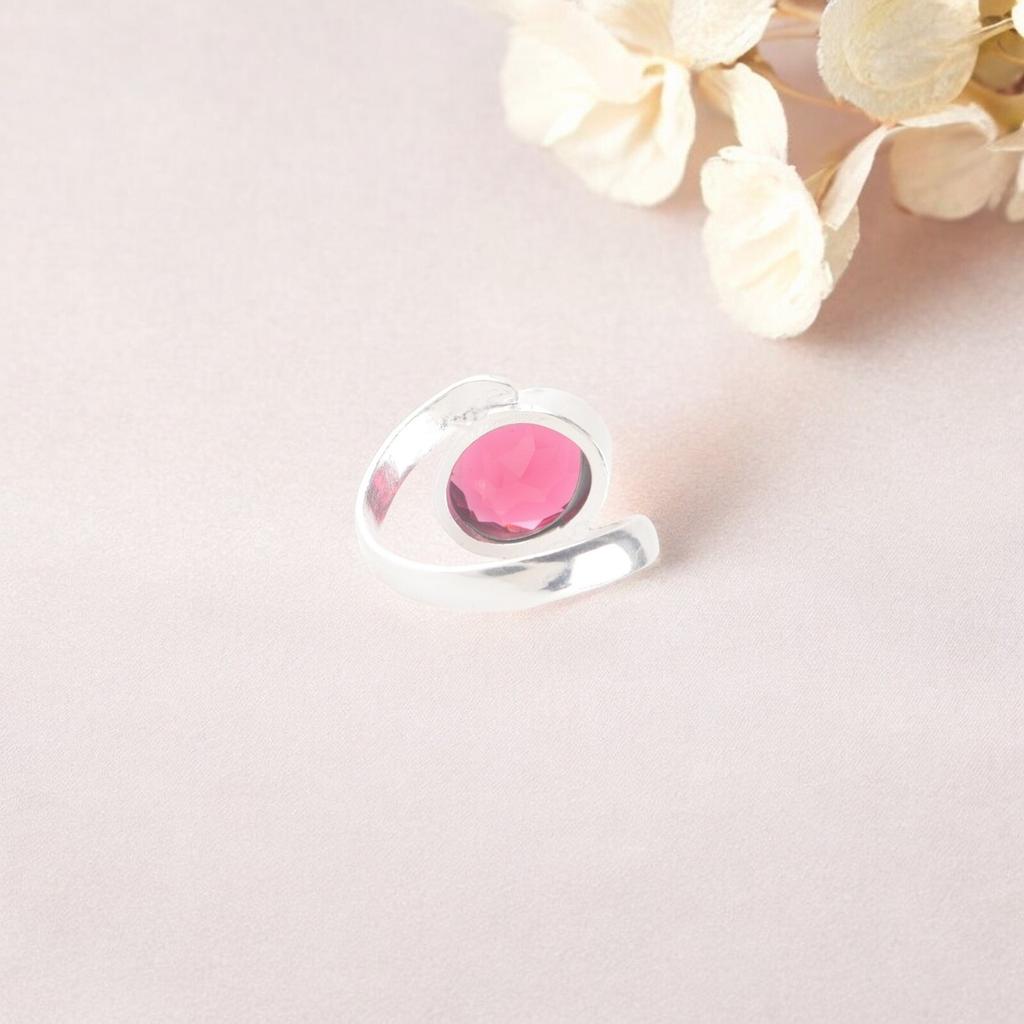Rare Pink Rubellite Gemstone 925 Sterling Silver Handmade Ring For Anniversary RR-53-12