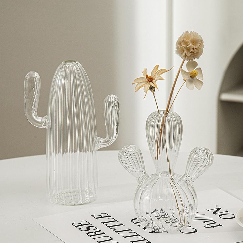 Kreative Kaktus-Glasvase, Aromatherapie-Flasche, nordische Vasen, Hydrokultur-Blumentopf, einfache kleine Vase für den Schreibtisch, Heimdekoration
