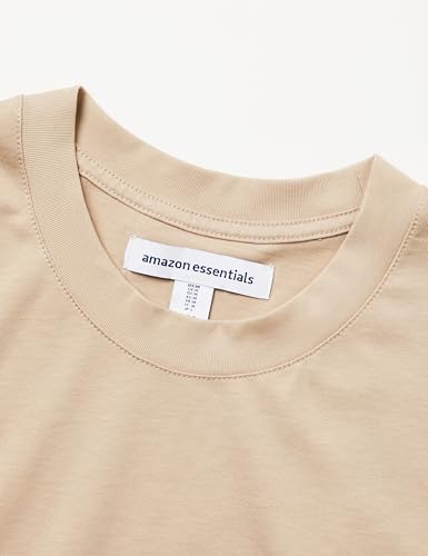 Amazon Essentials Men's 100% Organic Cotton Oversized Long Sleeve T-Shirt, Tan, Size Small