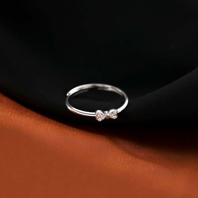 

Кольцо-бантик из чистого серебра S999, женское, нишевое, дизайн, легкое, роскошное, Ins, кольцо на указательный палец