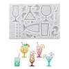 Silicone Mold Glitter Cocktail Drink Shape Decorative Molds Jewelry Crafting Tool Creative Pendant Moulds for Projects