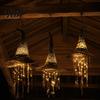 Glowing Star String Lights Light Up Witch Hat Hanging Lamp, Halloween Ornament with Twinkling Seasonal Home Party Supplies Stars Moon, Indoor Outdoor