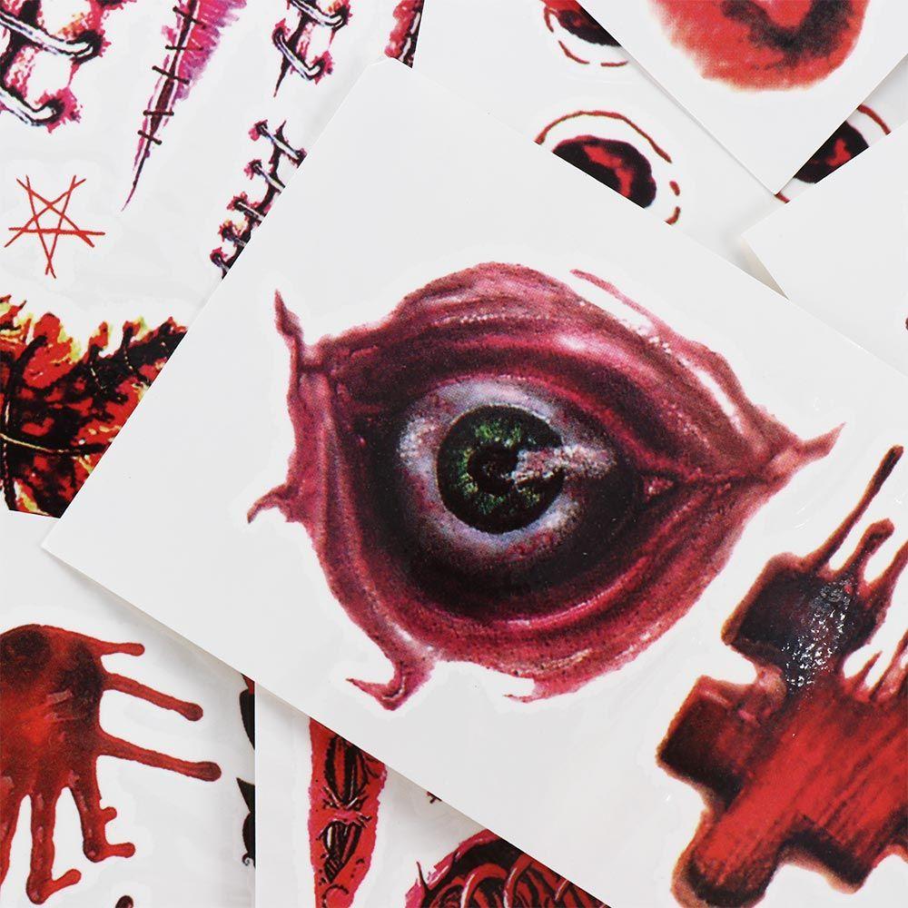 Einweg Party Körperkunst Fake Blutige Wunde Wasserdichte Temporäre Tattoos Fake Tattoo Horror Narbe Halloween Tattoo Aufkleber