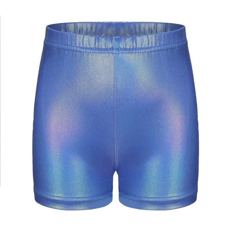 5-12 Years Kids Girls Gymnastics Uniforms Set Triangle Bodysuit Shorts and Hair Tie Performance Dancewear