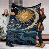 1pc Sun MoonOutdoor Blanket, Soft And Comfortable Blanket, Casual Warm Outdoor Blanket, Good Birthday Gift Yy260328087