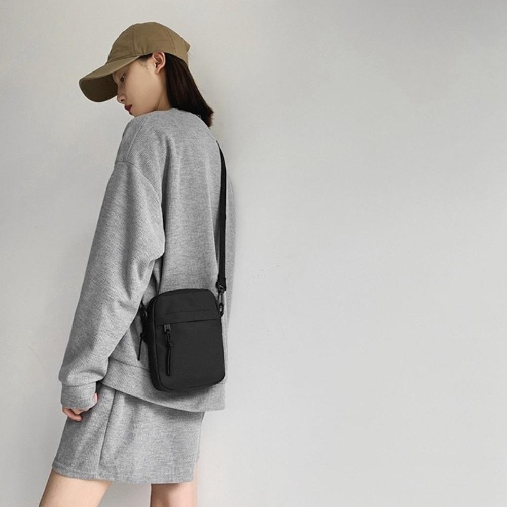 Square Men Shoulder Bag Oxford Simple Phone Bag Simple Canvas Crossbody Bag  Boys