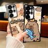Funny Capybara Cartoon Cute Plating Phone Case For Samsung Galaxy S24 S25 FE S26 Edge S23 Ultra S22 S21 Plus S20 Anti-Fall Airab