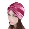 Turban Cap Solid Color Cross Shape Lady Stretchy No Brim Indian Turban Hat for Spring Autumn Winter