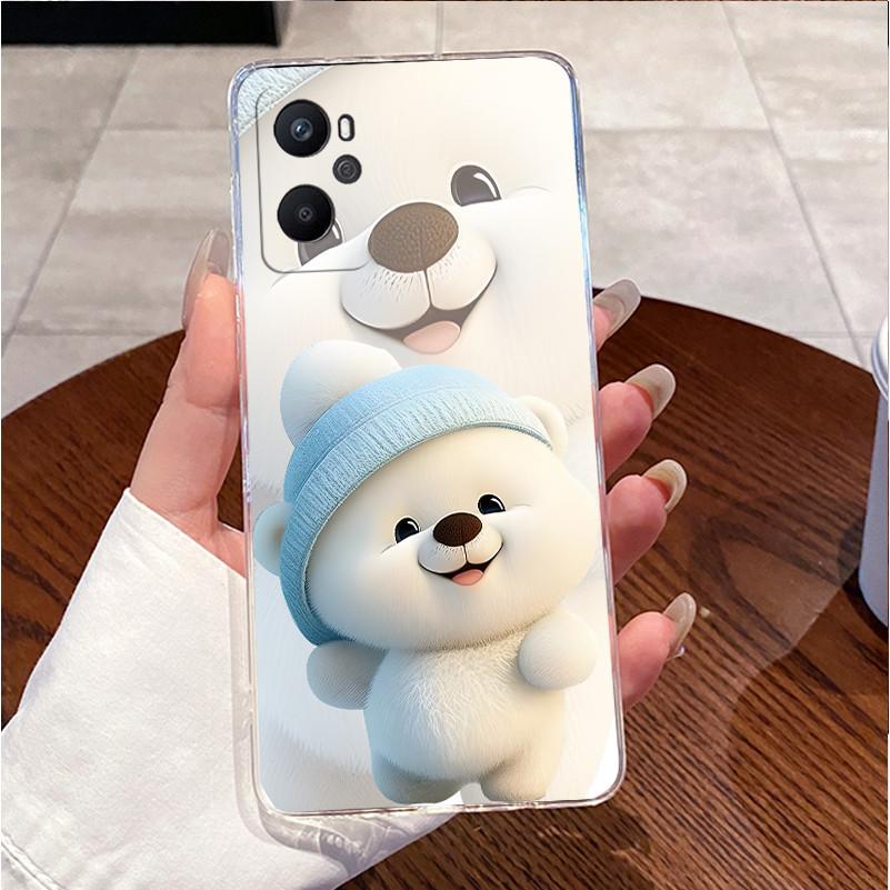 For Oppo A96 4G Case Transparent TPU Luxury Cute Love Heart Rabbit Funny Casing Oppo A96 CPH2333 Phone Case Back Cover Bumper