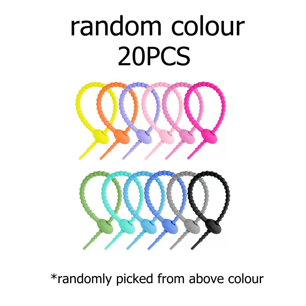 10/20/50pcs 18cm Silicone Reusable Bag Ties Twist Wire Fasten Cable Zip Tie Headset Data Lines Wire DIY Universal Magic Tie