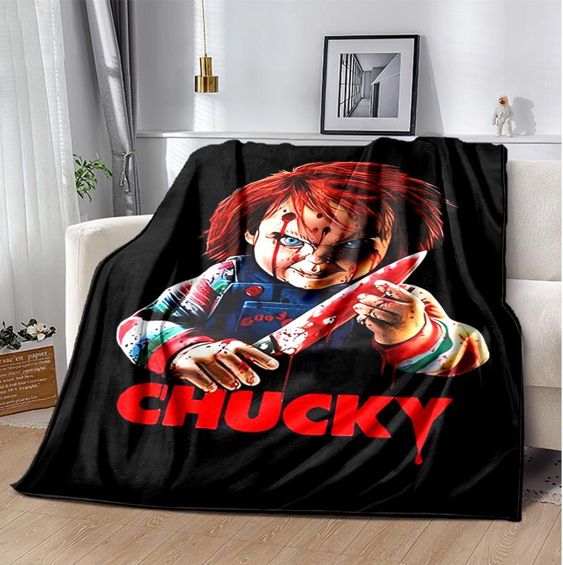 Chucky Flannel Blanket Soft Warm All-Season Throw, Design for Camping, Car Travel, Hiking Sofa, Bed, Office Perfect Gift for Parties