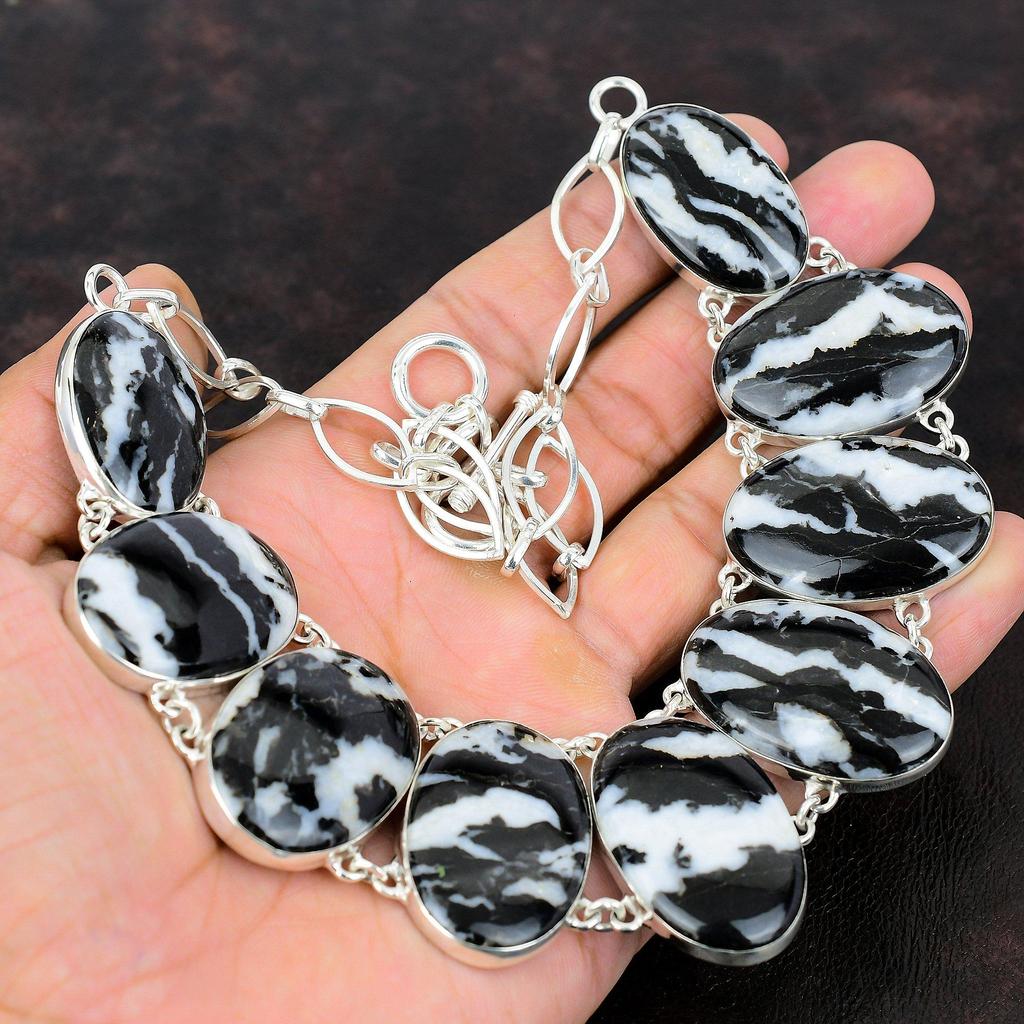 Κολιέ με πολύτιμο λίθο Τυρκουάζ Λευκού Βούβαλου Κομψό Κολιέ Κολιέ από Ασήμι Στερλίνα 925 Κολιέ με Ρυθμιζόμενη Αλυσίδα Χειροποίητο Κόσμημα για Δώρο