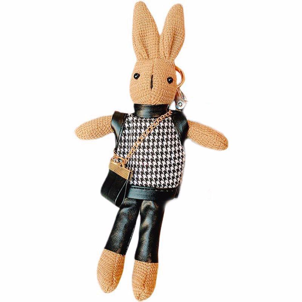 Key Holder Bag Pendant Decoration Korean Style Key Ring Lady Rabbit Keychains Girls Car Accessories