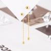 Stainless Steel Threaded Bead Tassel Earrings for Women - Trendy, Fashionable, and Versatile Ear Studs