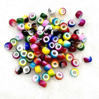 50pcs 6X9mm Big Hole Acrylic Beads Spacer Loose Beads for Jewelry Making DIY Handmade Bracelet Accessories