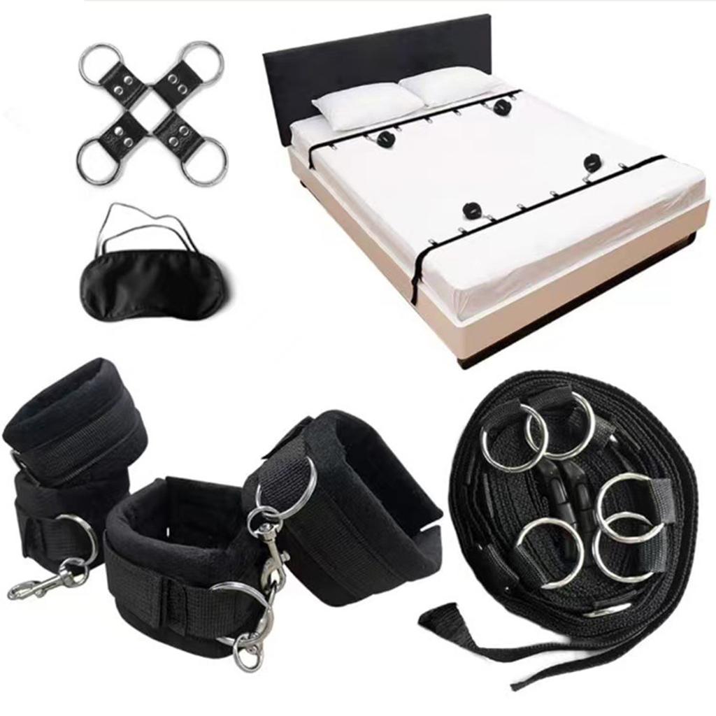 Sexy Adult Bed Restraint  Handcuff Leg Cuffs Bondage Gear SM Slave Sex Games Versatile Strap System Female Leg Spreader Toy