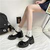 Black Platform Pumps Women's Ankle Buckle Japanese Patent Leather Mary Jane Shoes Punk Thick Heels Lolita Footwear