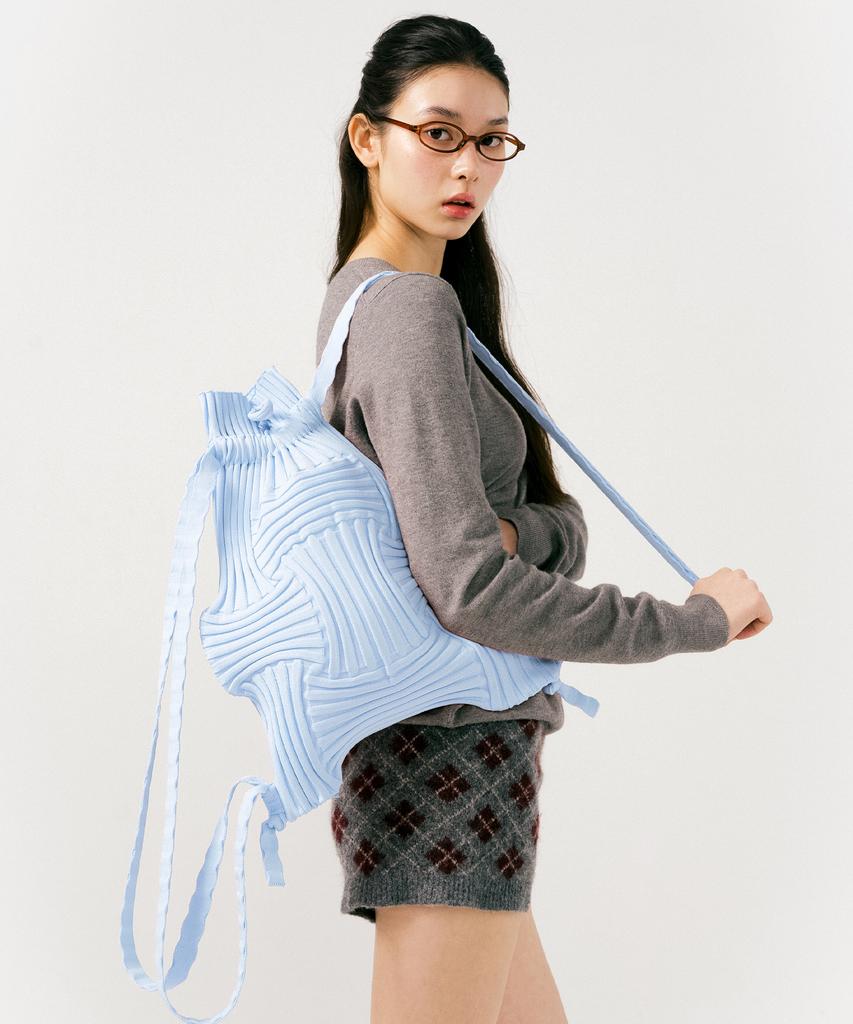 Pleatsmama New Bow Backpack Light Blue