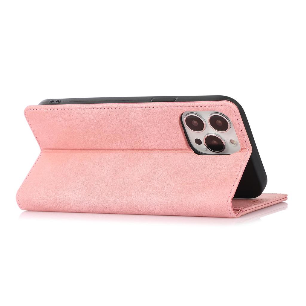iPhone 17 Pro Max Magnetic Leather Flip Case in Pure Black
