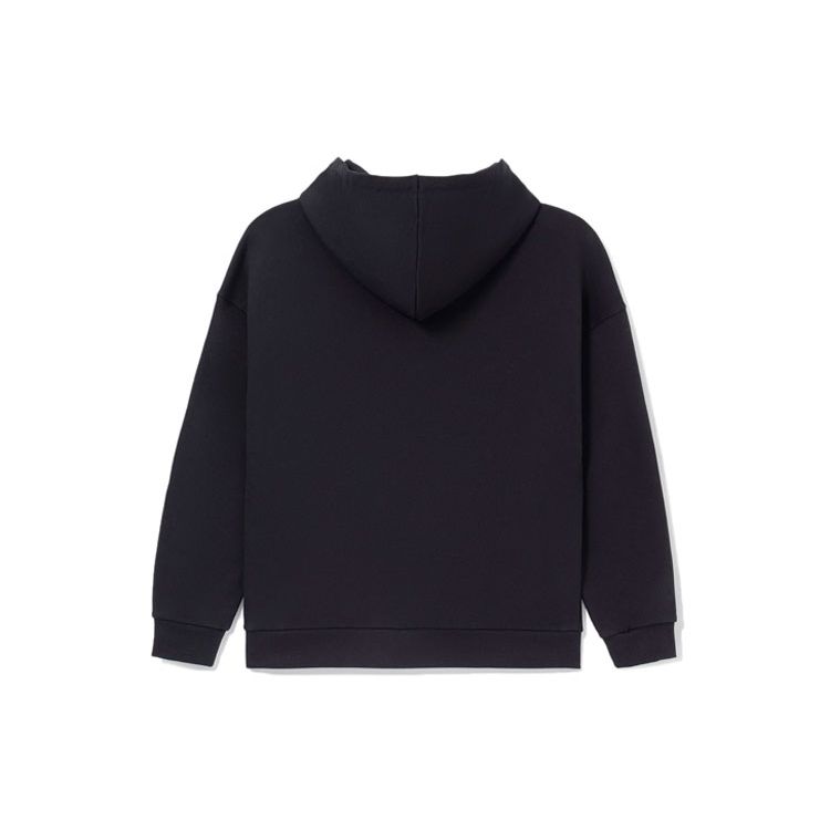 Li Ning Ganoderma Series Logo Print Loose Hoodie Men Hoodies Black AWDRF51-1