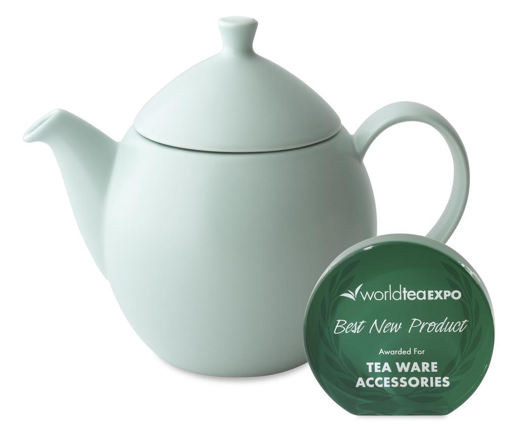 ForLife 5 Grand Filtre à thé Micro-ondes et lave-vaisselle Théière 599Maq Menthe Rosée, Céramique, 946ml, tasses, capacité, inclus, sûr, Aqua, Bleu, Théière,