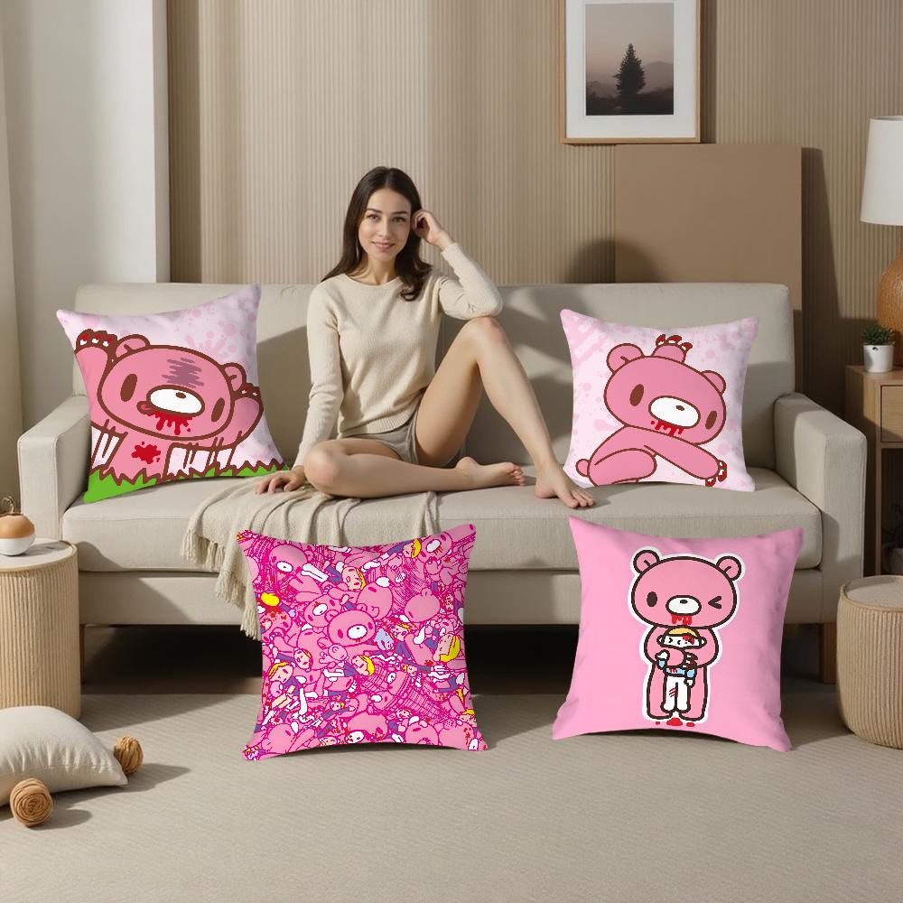 Cartoon G-Gloomy Bear Pillow Case Plush Fabric Soft Double Sided Print Sofa Cushion Cover Throw Pillow Covers