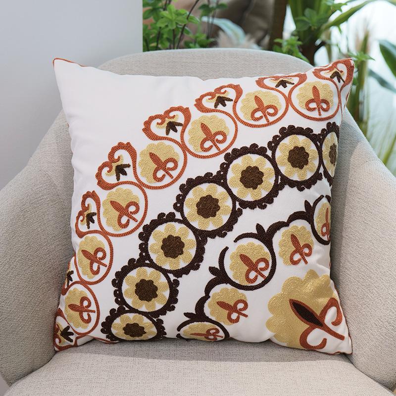 Легкая роскошная наволочка с цветочной вышивкой декоративная наволочка для дивана поясничной подушки 1153₽