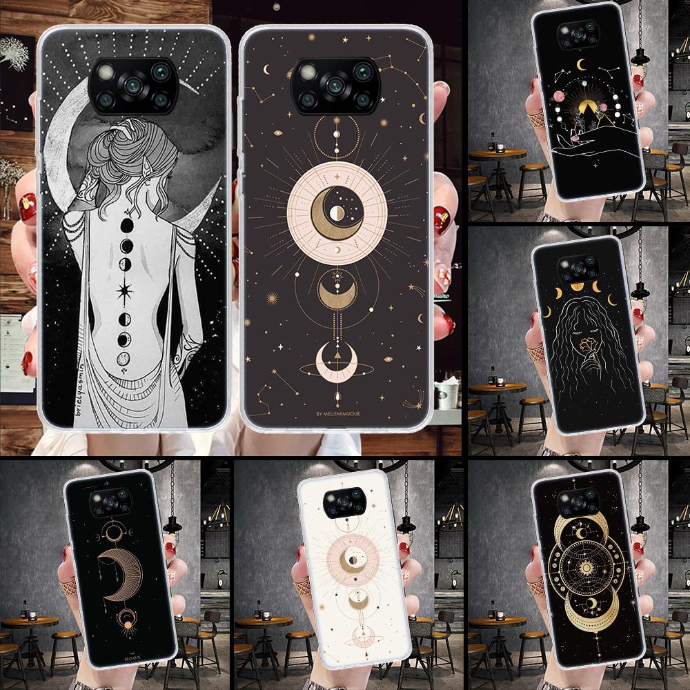 Moon Mystery Totem Witche Soft Phone Case For Xiaomi Redmi 15C 15 13C 13 Poco X5 X6 X7 F7 Ultra M7 12C 12 10 10C 9C 9A 9T 9 Fund