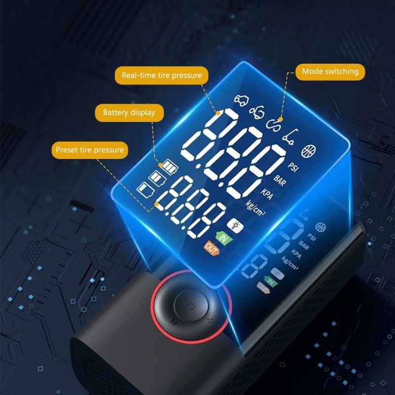 Car Jump Starters Air Compressor Wireless Tire Inflator Pump Digital Tire Inflator Automotive Starting Device with Light