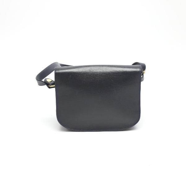 HUNTING WORLD LogoPlate Shoulder Bag Cross body Navy Leather Women Used