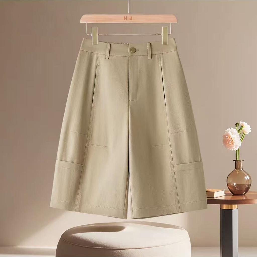 Fashion Versatile Breathable Loose High Waist Casual Straight Shorts Women's 1116 Summer Thin and Skinny Wide Leg Pants
