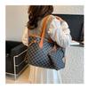 Vintage High Aesthetic Tote Bag New Large Capacity Printed Shoulder Handbag Retro Casual Faux Leather Commuter Purse