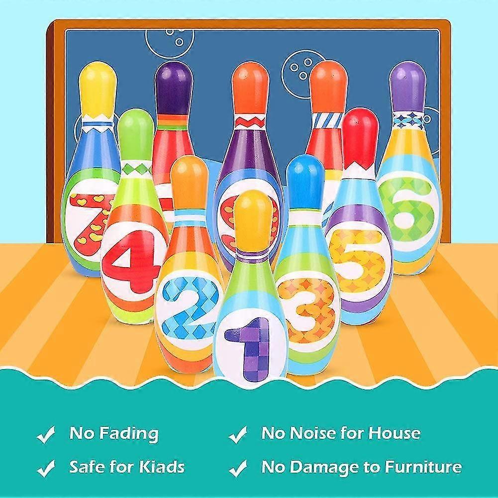 Fun Bowling Ball Game For Children Bowling Ball Set With 10 And 2 Balls In A Mesh Bag Inside
