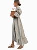 Women's Spring Summer Bubble Sleeve Check Dress Long Dress New Fashion