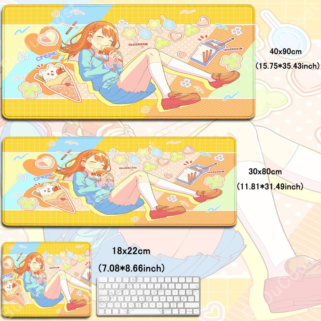 XXL Anime Mädchen HD Schreibtischmatte PJSK Project Sekai Colorful Stage Nightcord Gummi-Mauspad Großes Gaming Rutschfestes Tastatur Schutzmatte