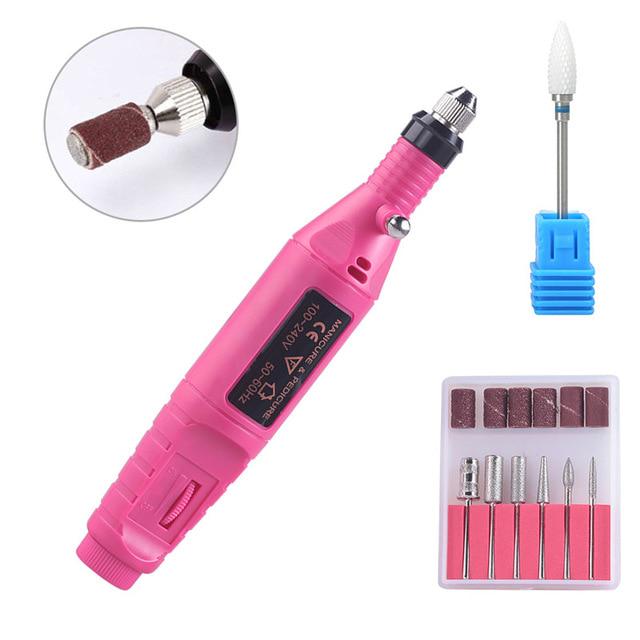 USB Plug Nail Electric Apparatus for Manicure Milling Drill Bit Set Pedicure Machine Gel Remover
