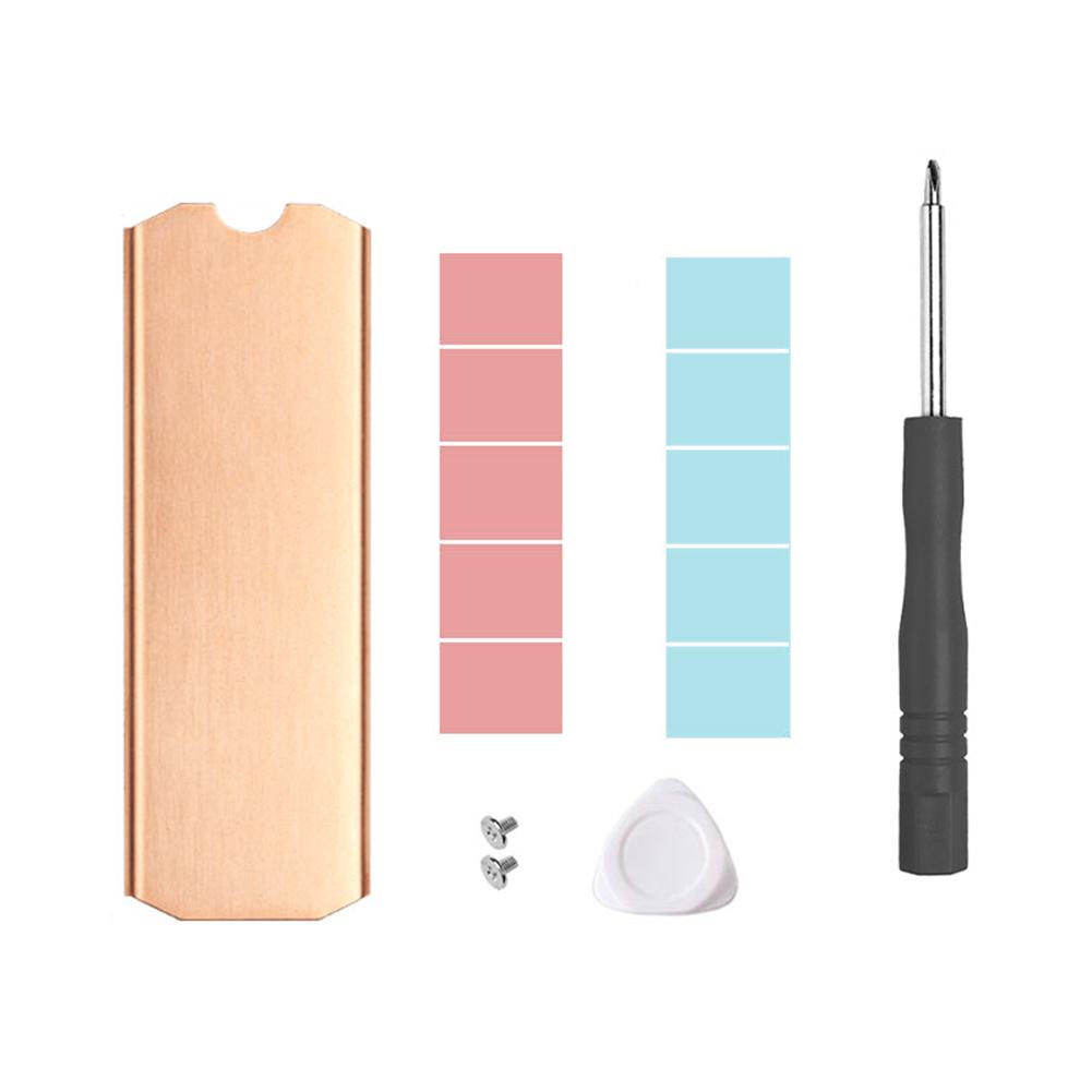 Hard Disk Heat Sink Copper Lightweight Solid State Disk Radiator 0.5mm 401W Antioxidant Set for M.2 2242 2280 NVMe SSD