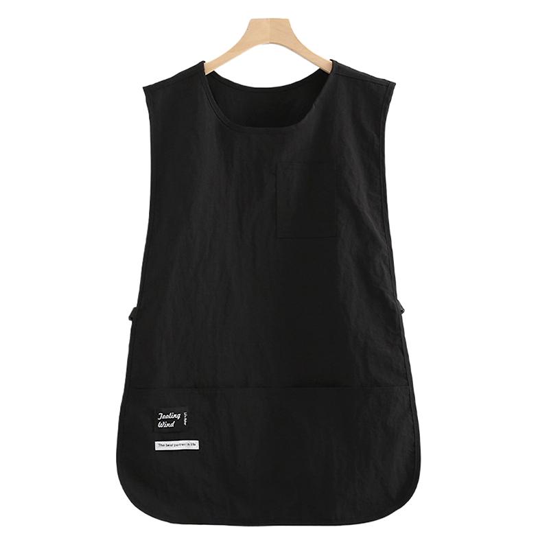 Tablier Gilet Style Japonais Récent Avec Multiples Poches Mâle Femelle Serveur Vêtements de Travail Bretelles Épaules Élargies Réglables Tablier