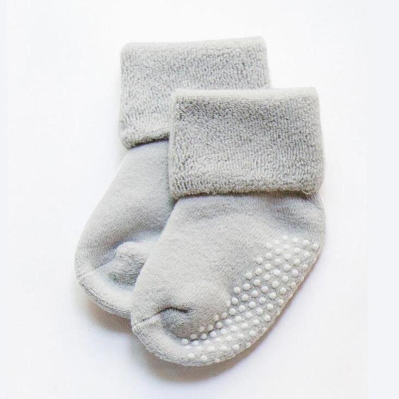 2 Paar Neue dicke Baby-Kleinkind-Socken für Herbst und Winter Baumwolle rutschfest Baby-Boden-Fußsocken