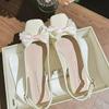 Baotou back empty sandals square head high heels women's thick heel gentle style bow middle heel single shoes with skirt
