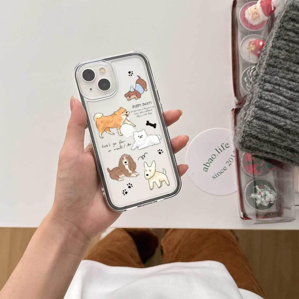 Five Puppies Three-in-one Suitable for Apple 16 Mobile Phone 15iphone13PROMAX Huawei Xiaomi 14 Mobile Phone Case