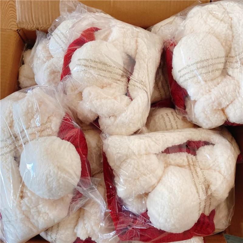 Christmas Santa Hat With Beard Kids Adults Unisex Knit Holiday Cap Festive Costume Accessory