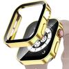 Waterproof Watch Case Glass Screen for Apple Watch Cover 40mm 44mm 41mm 45mm Frame Straight Edge Bumper IWatch Series 9 8 7 6 SE