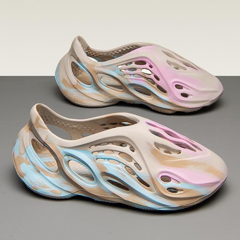 

Новий стиль взуття, Crocs, Дихаючі, Пляжні Антиковзкі та Дезодоруючі Шльопанці 45 синій/рожевий