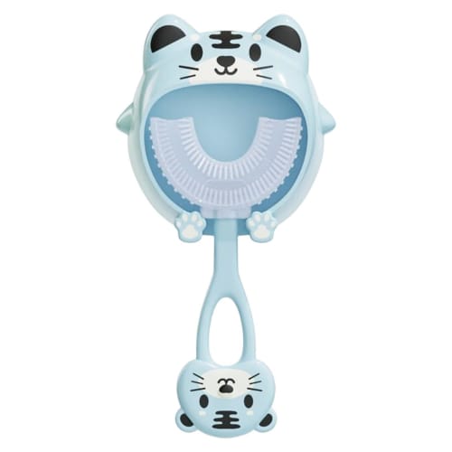 

Children s Toothbrush, U-Shaped, for Babies Ages 2-12, 360× Oral Cleaning Design, 14.2 x 8.1 x 2.3 cm, Soft Silica Gel Brush Head, Protective Teeth, O