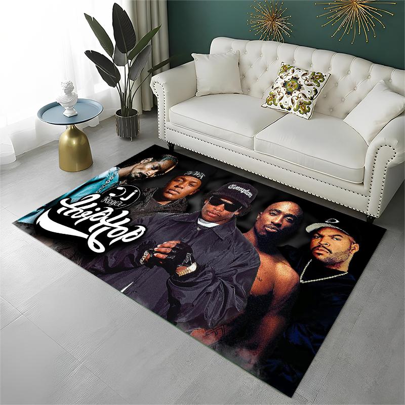 Rapper Eminem Tupac 2pac Hip Hop Rap God Carpet Rug for Playroom Bedroom Living Room Sofa Home Decor,kid Area Rug Non-slip
