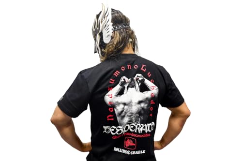 New Japan Pro-Wrestling El Desperado x ROLLING CRADLE RED MASK T-Shirt, Size M, 6012102639